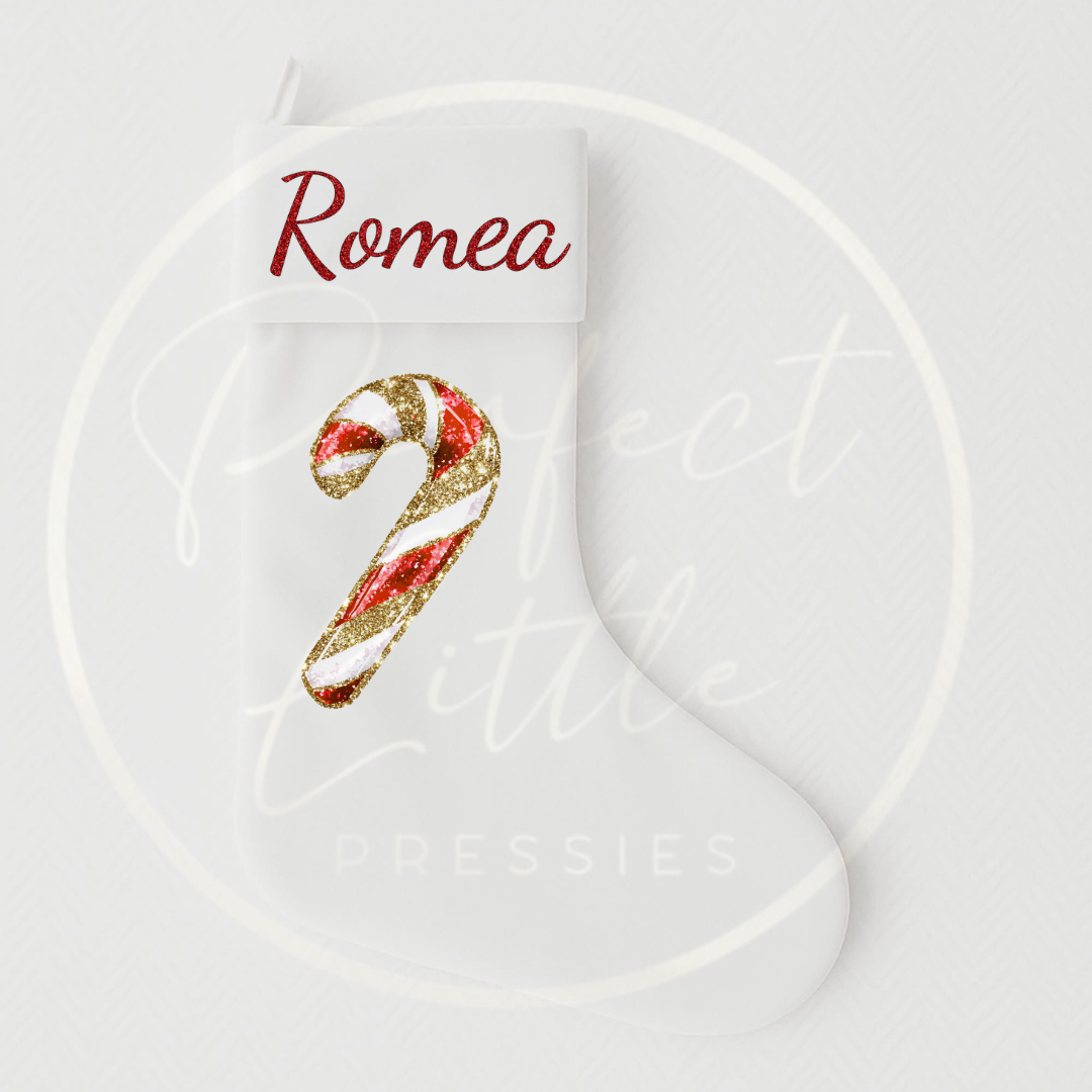 Christmas Stocking - Red Glitter Candy Cane