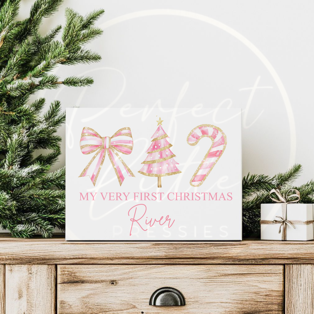 Christmas Box - Pink Glitter Trio First Christmas