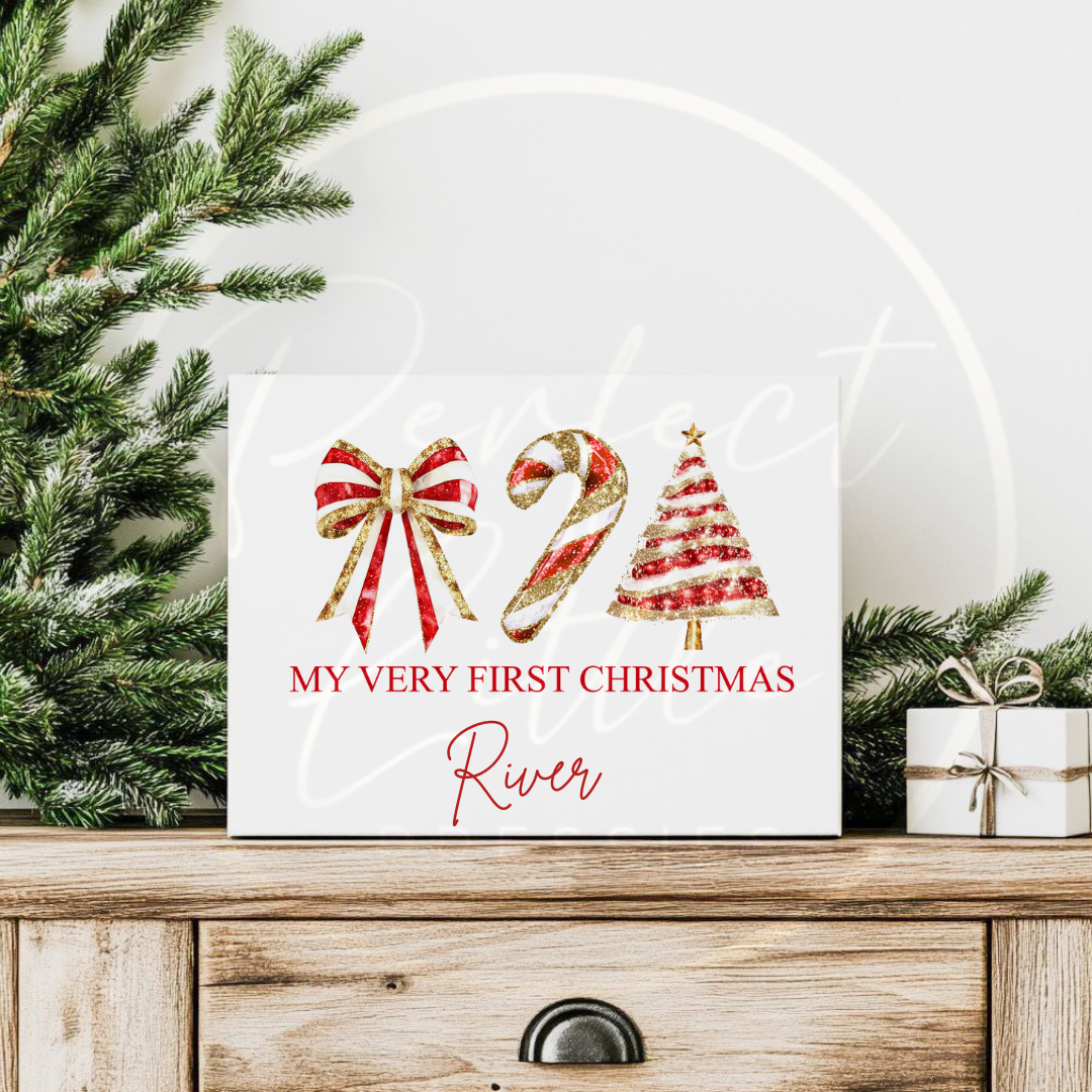 Christmas Box - Red Glitter Trio First Christmas