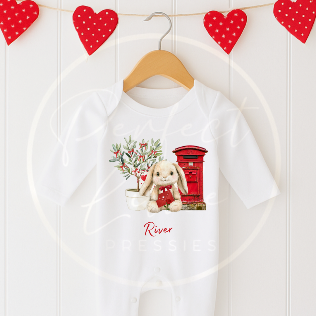 Valentines - Soft Bunny Tree Sleepsuit