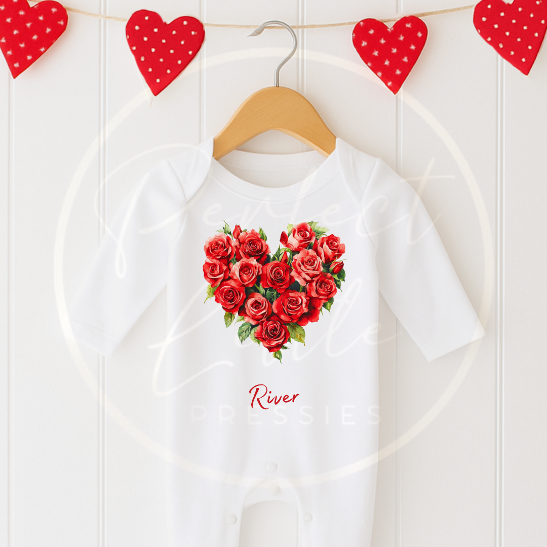Valentines - Rose Heart Sleepsuit