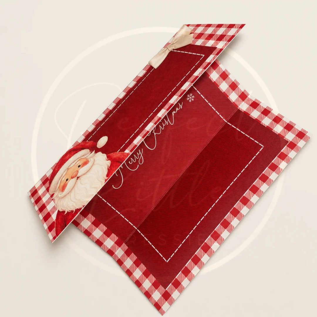 Christmas - Red Gingham Santa Money Wallet