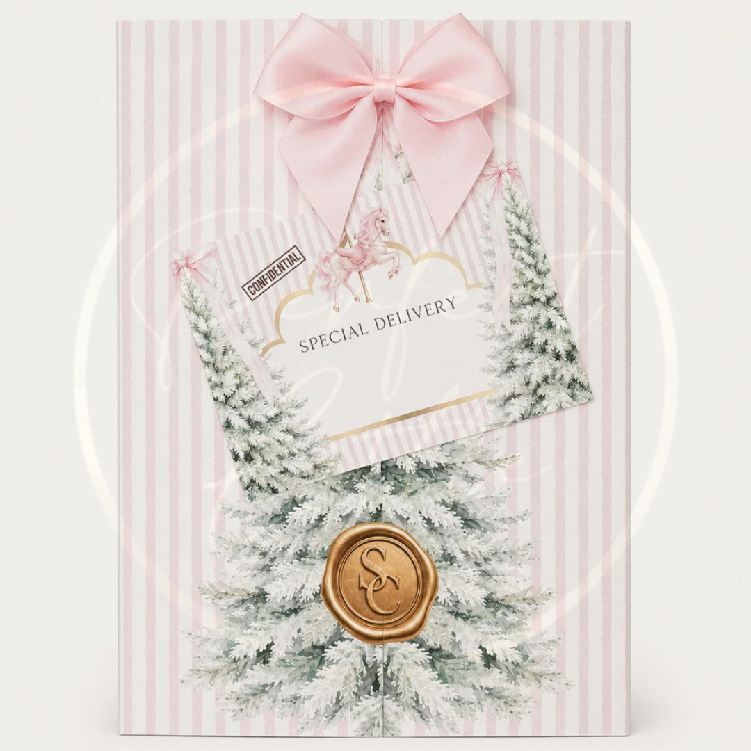 Christmas - Pink Pinstripe Special Delivery Document Folder