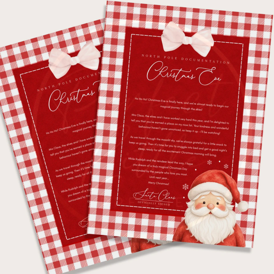 Christmas - Red Gingham Santa Christmas Eve Letter