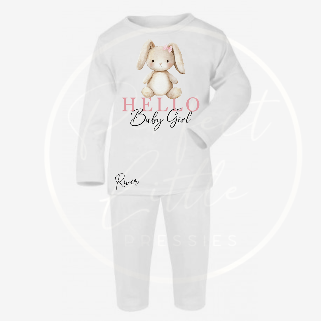 Baby Pyjamas - Hello Baby Girl Designs
