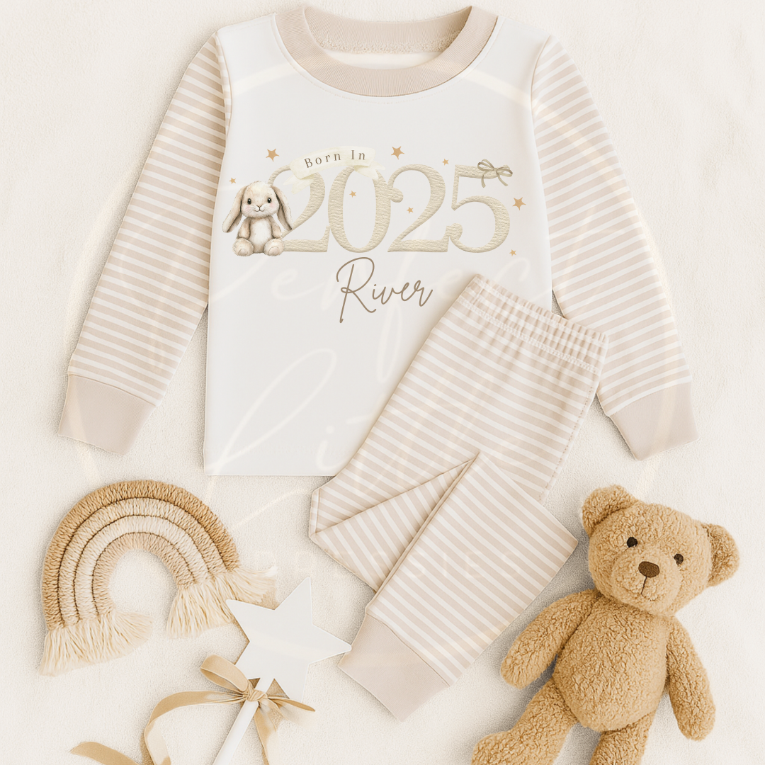 Baby Pyjamas - Beige Born In 2025 Designs (6m+)