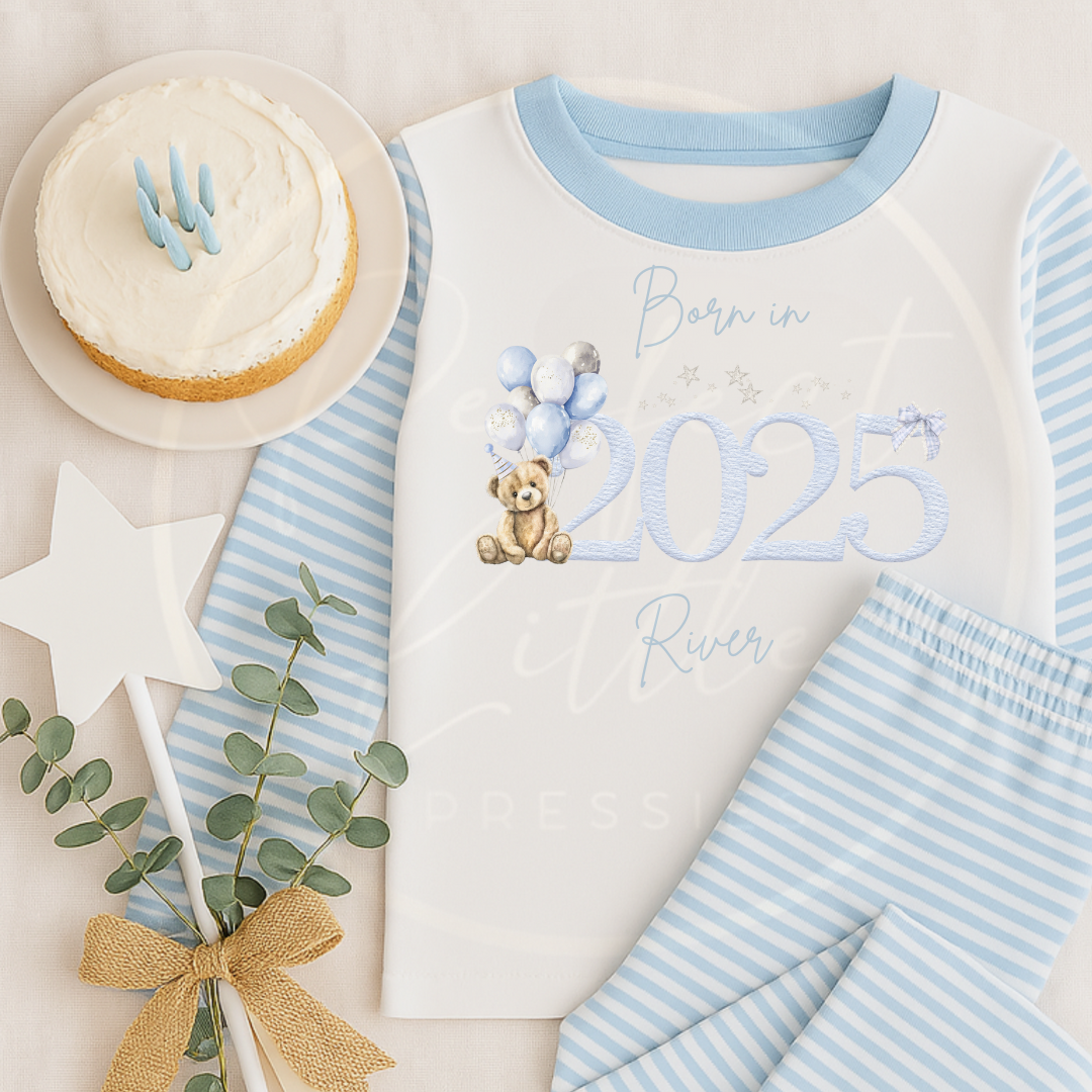 Baby Pyjamas - Blue Born In 2025 Designs (6m+)