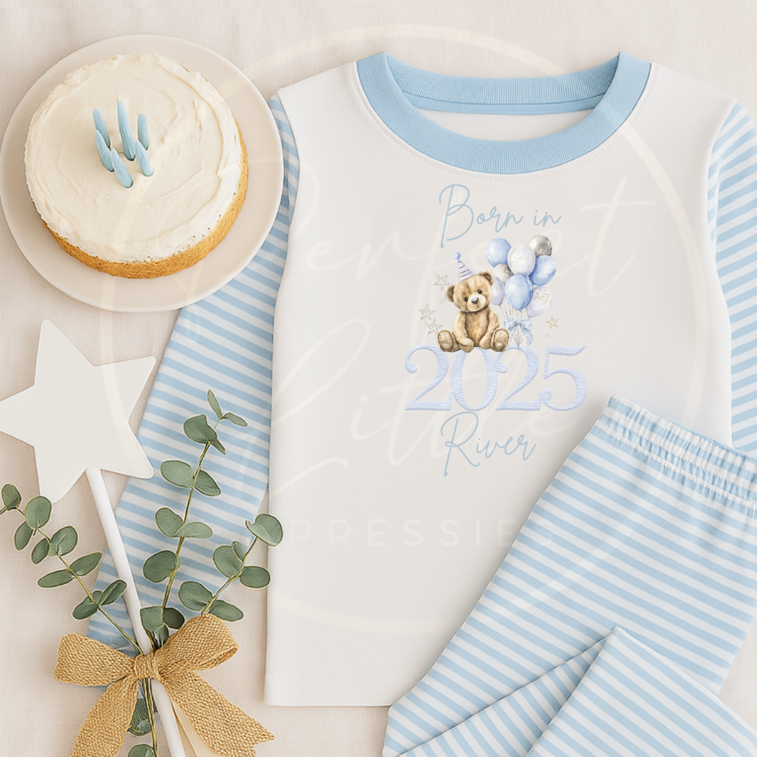 Baby Pyjamas - Blue Born In 2025 Designs (6m+)