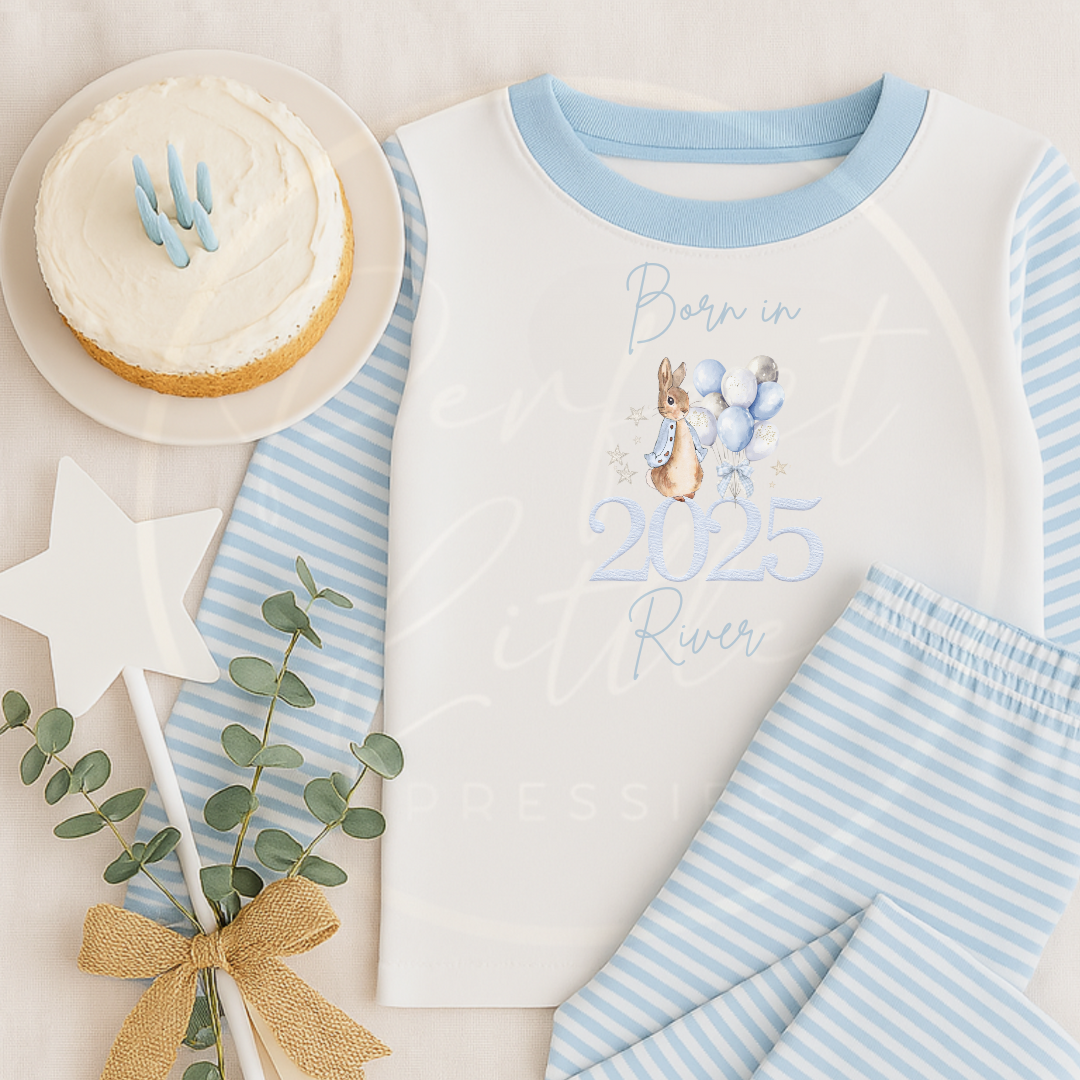 Baby Pyjamas - Blue Born In 2025 Designs (6m+)