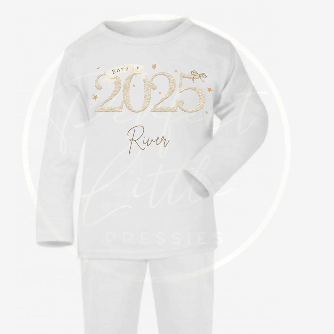 Baby Pyjamas - Beige Born In 2025 Designs
