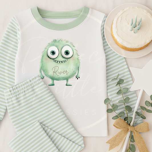 Kids Pyjamas - Green Worry Monster