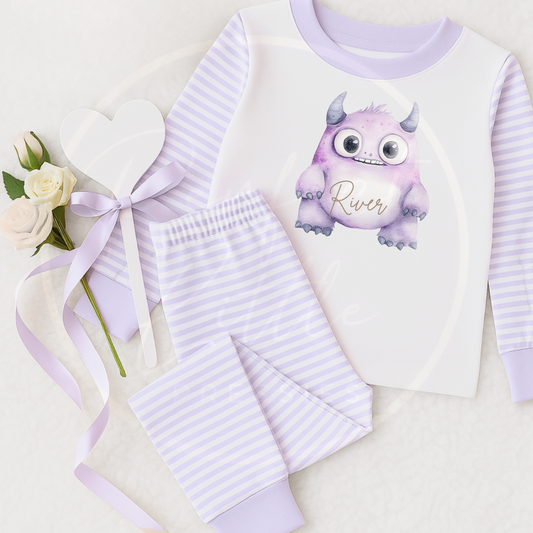 Kids Pyjamas - Lilac Worry Monster