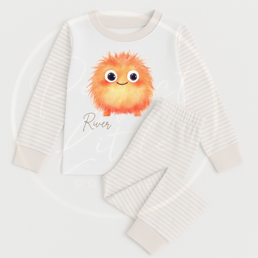 Kids Pyjamas - Orange Worry Monster
