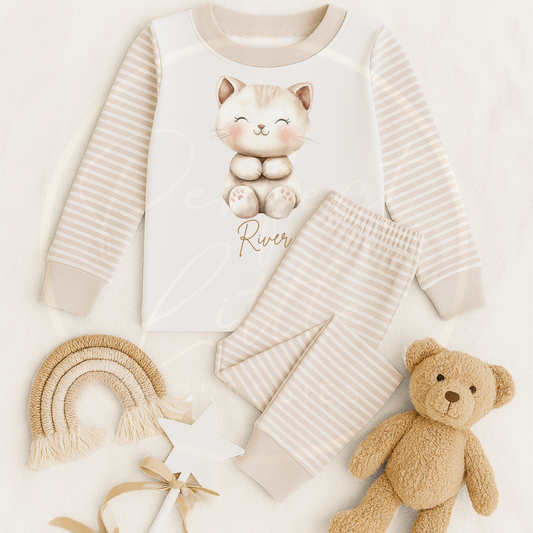 Kids Pyjamas - Soft Kitten