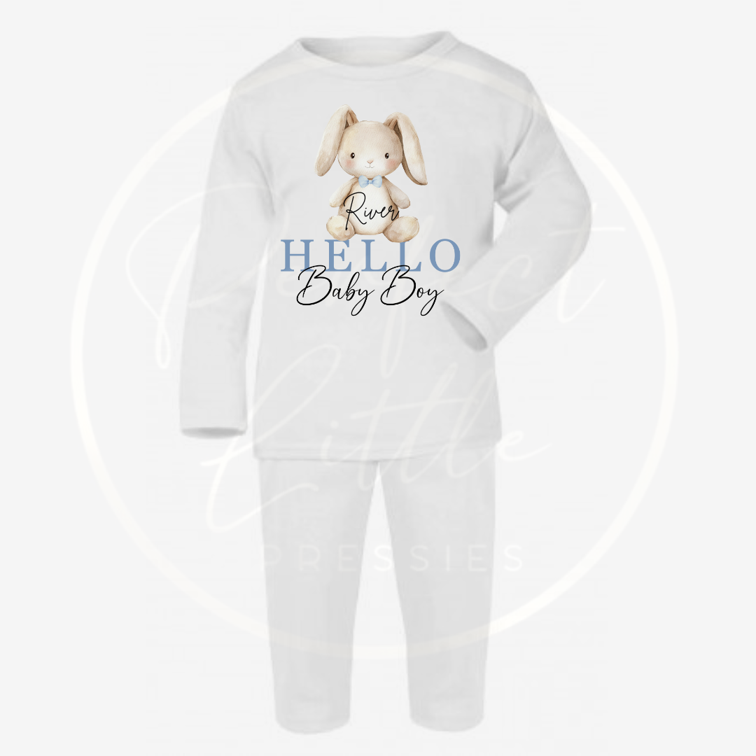 Baby Pyjamas - Hello Baby Boy Designs