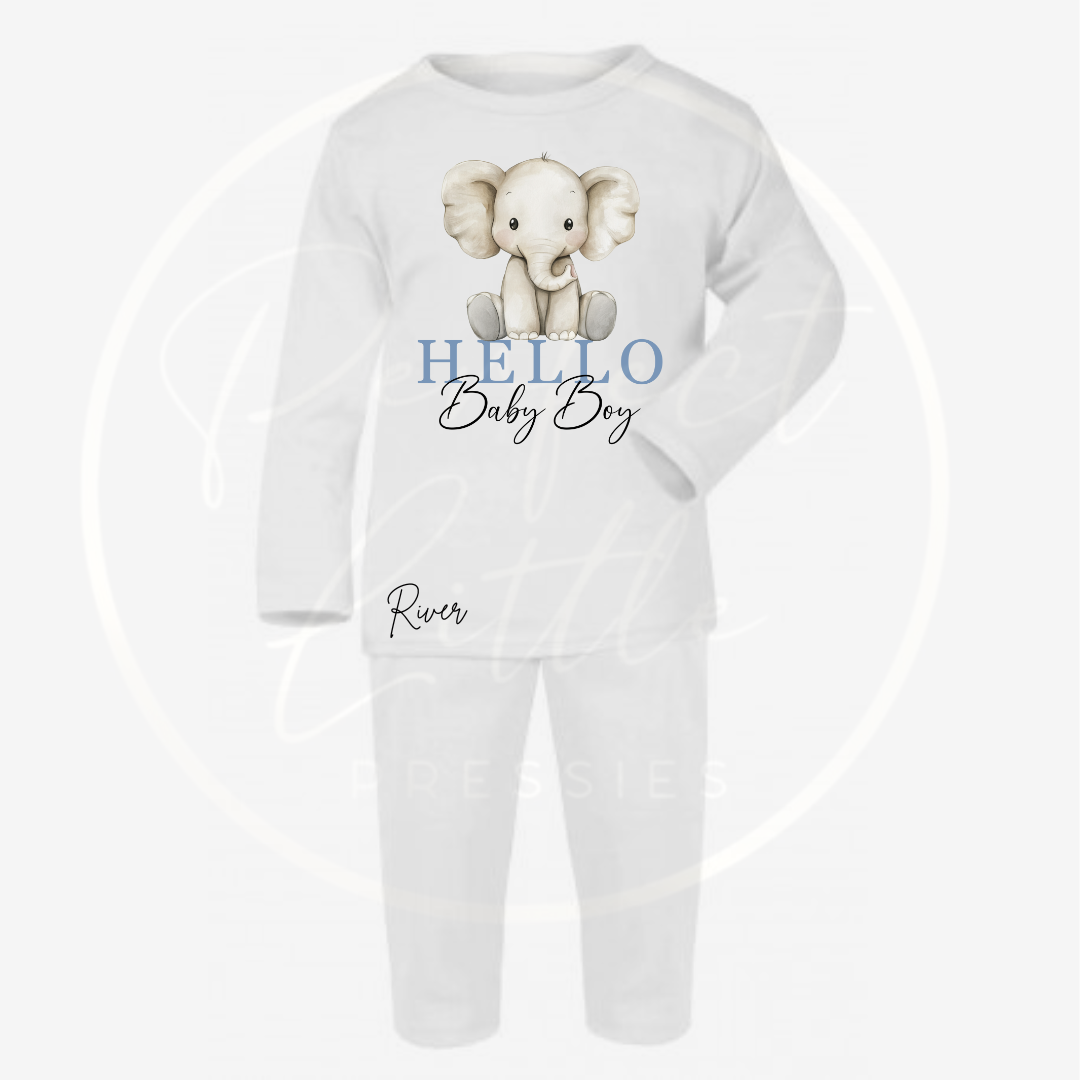 Baby Pyjamas - Hello Baby Boy Designs