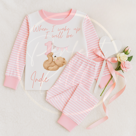 Birthday Pink Bear Pyjamas