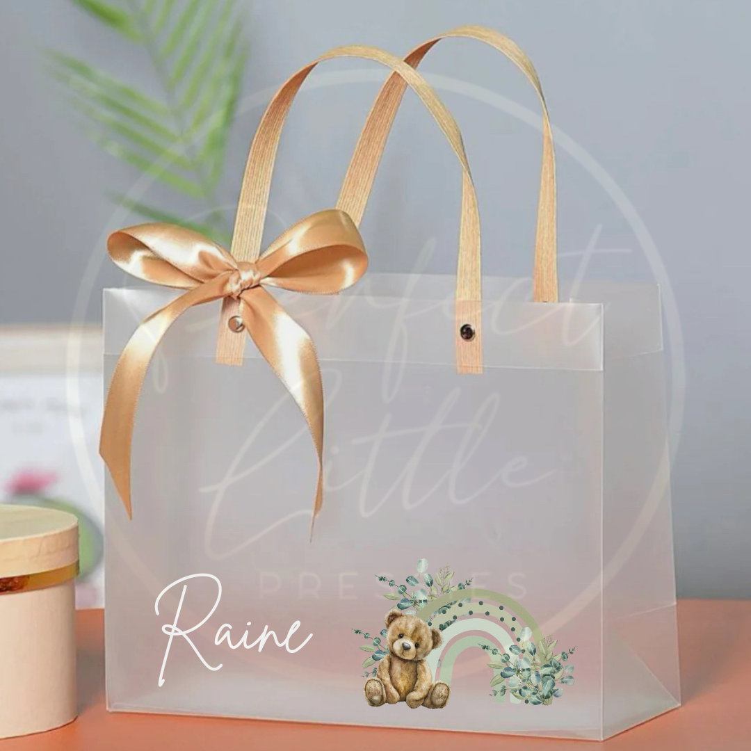 Frosted Gift Bag - Bear Rainbow