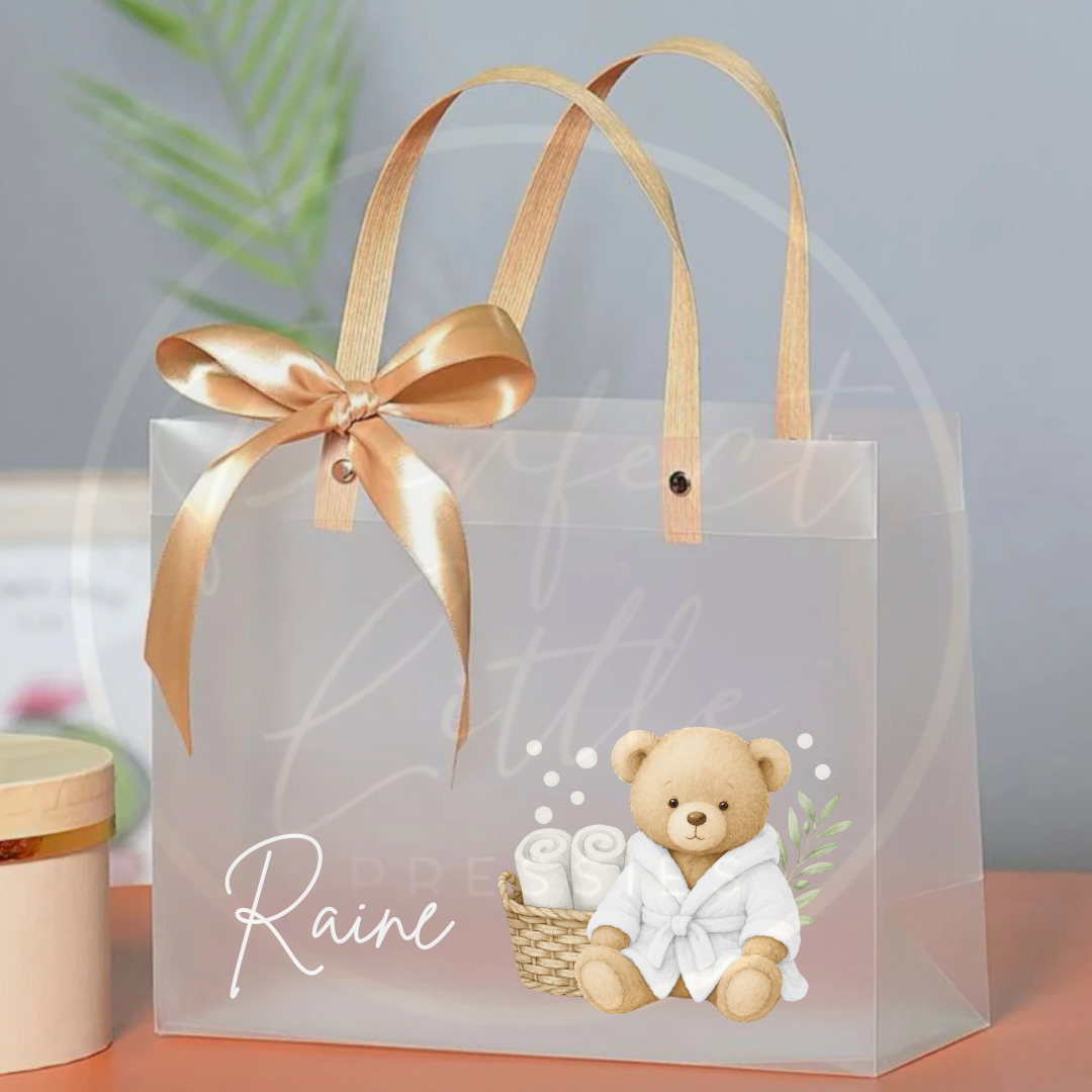 Frosted Gift Bag - Cosy Bath Bear