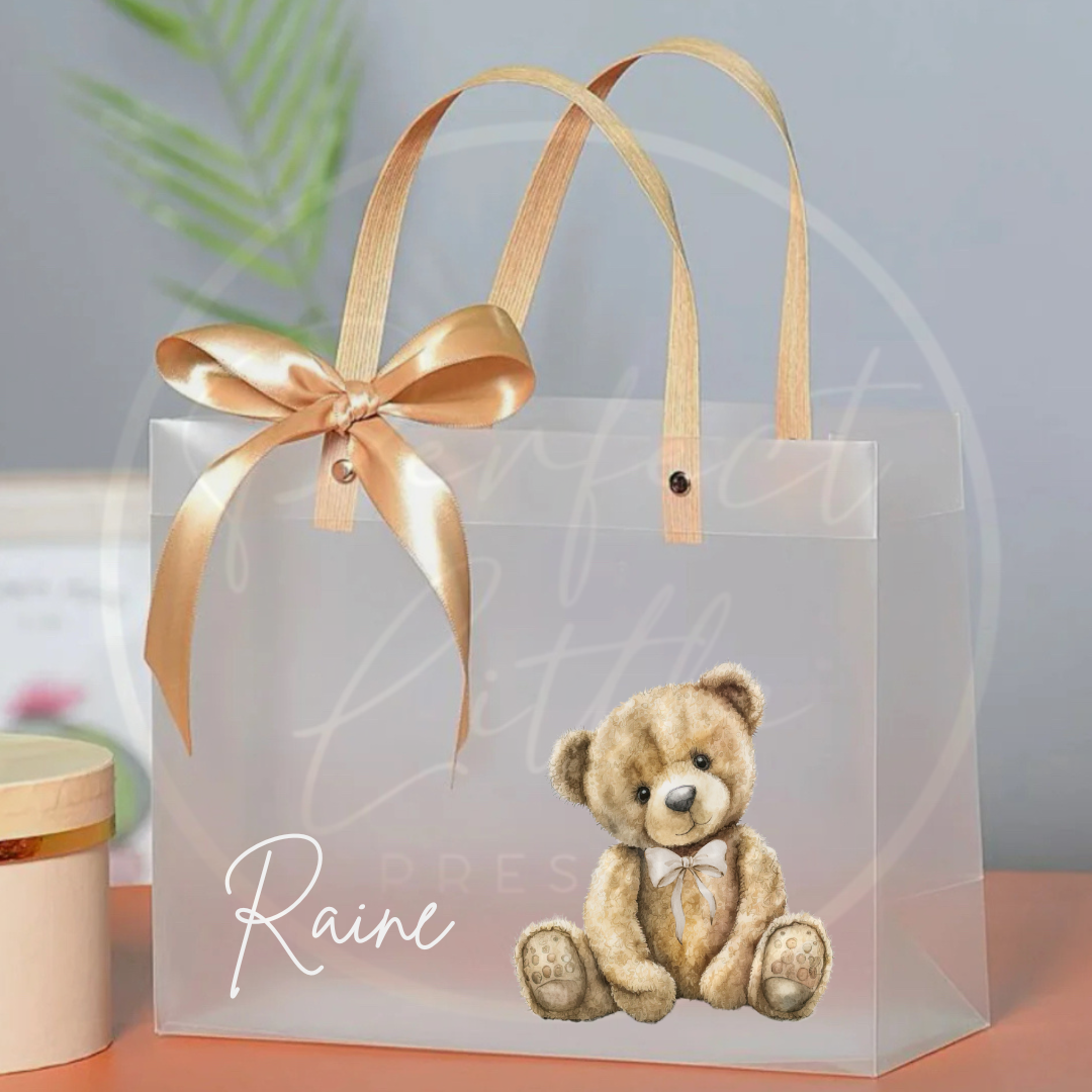 Frosted Gift Bag - Bow Tie Bear