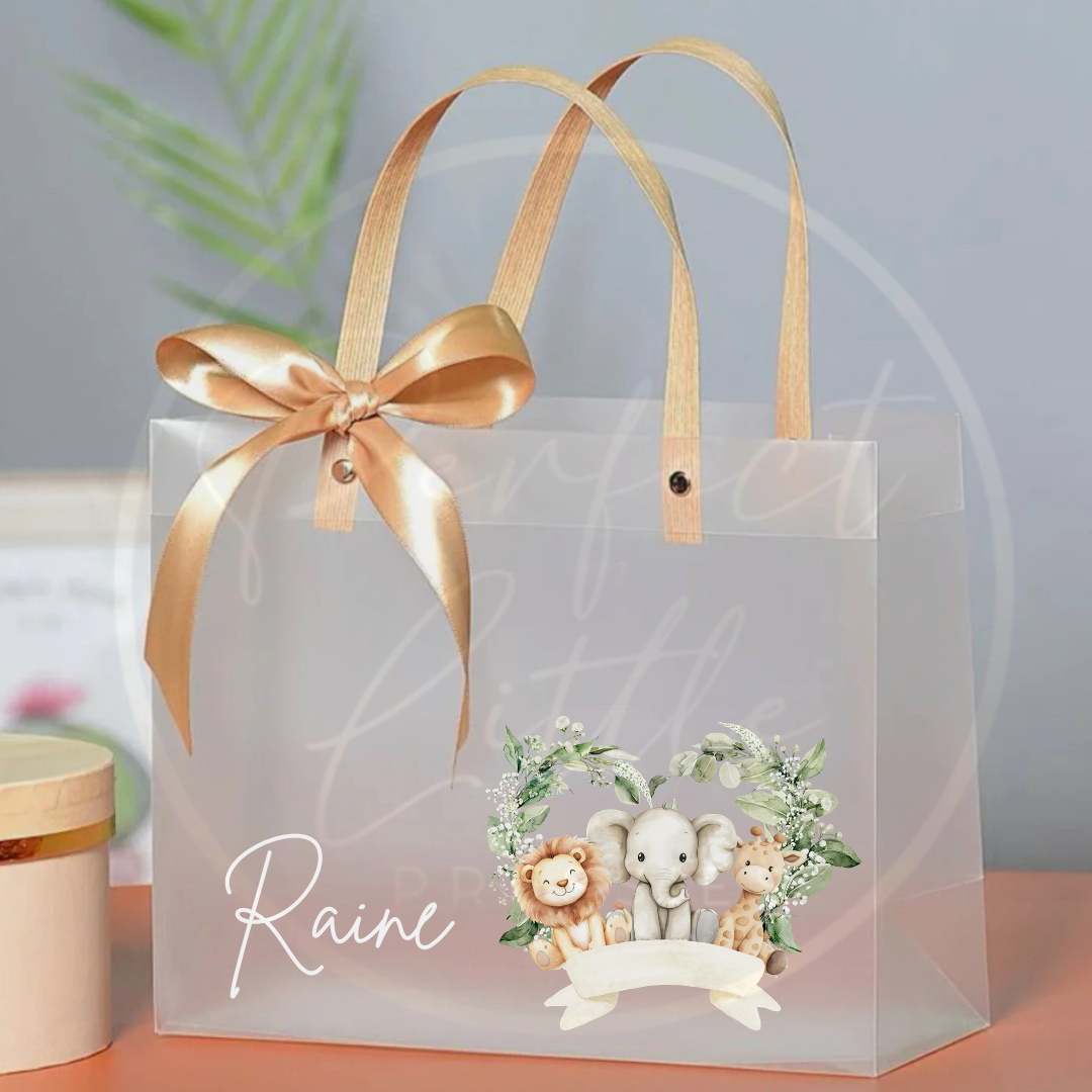 Frosted Gift Bag - Animal Heart Wreath Designs