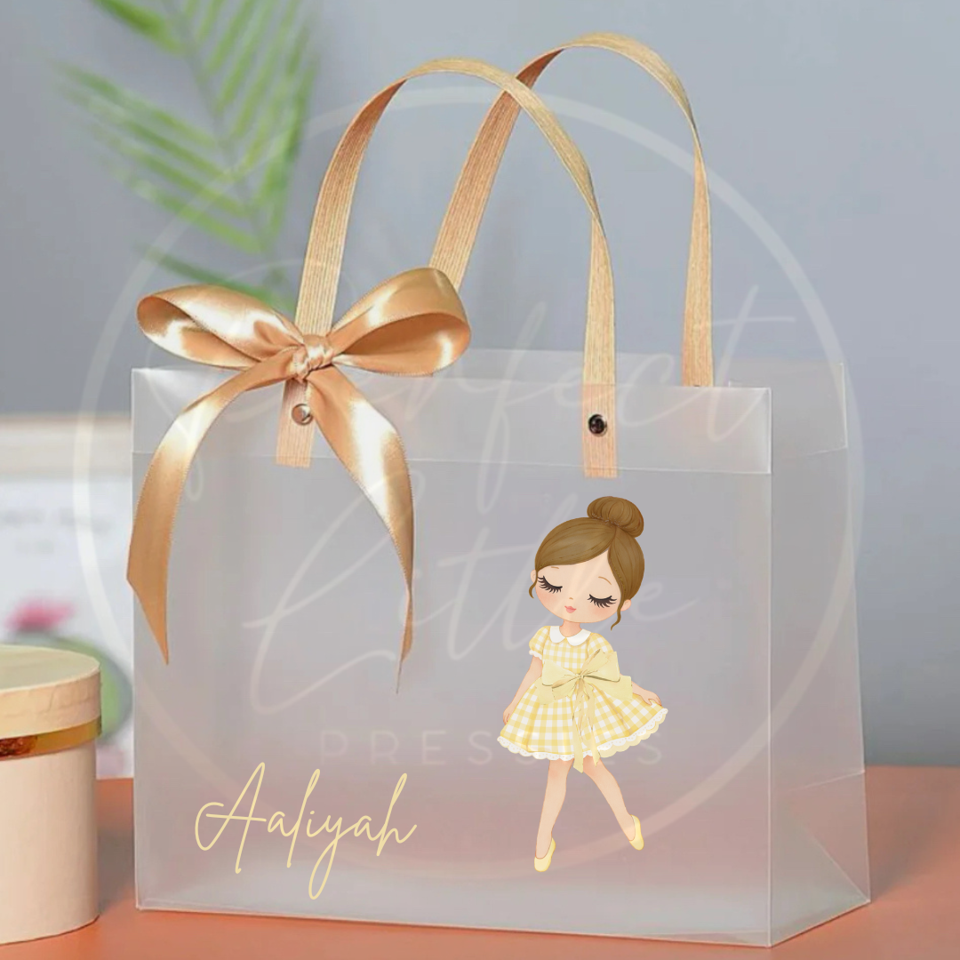 Frosted Gift Bag - Yellow Gingham Dress Dolly