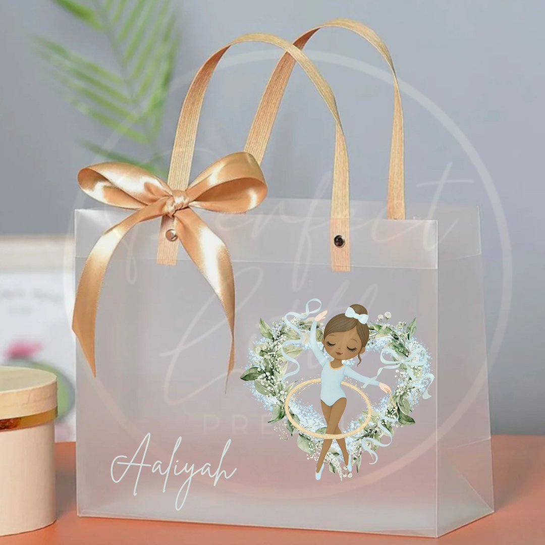 Frosted Gift Bag - Gymnast Wreath