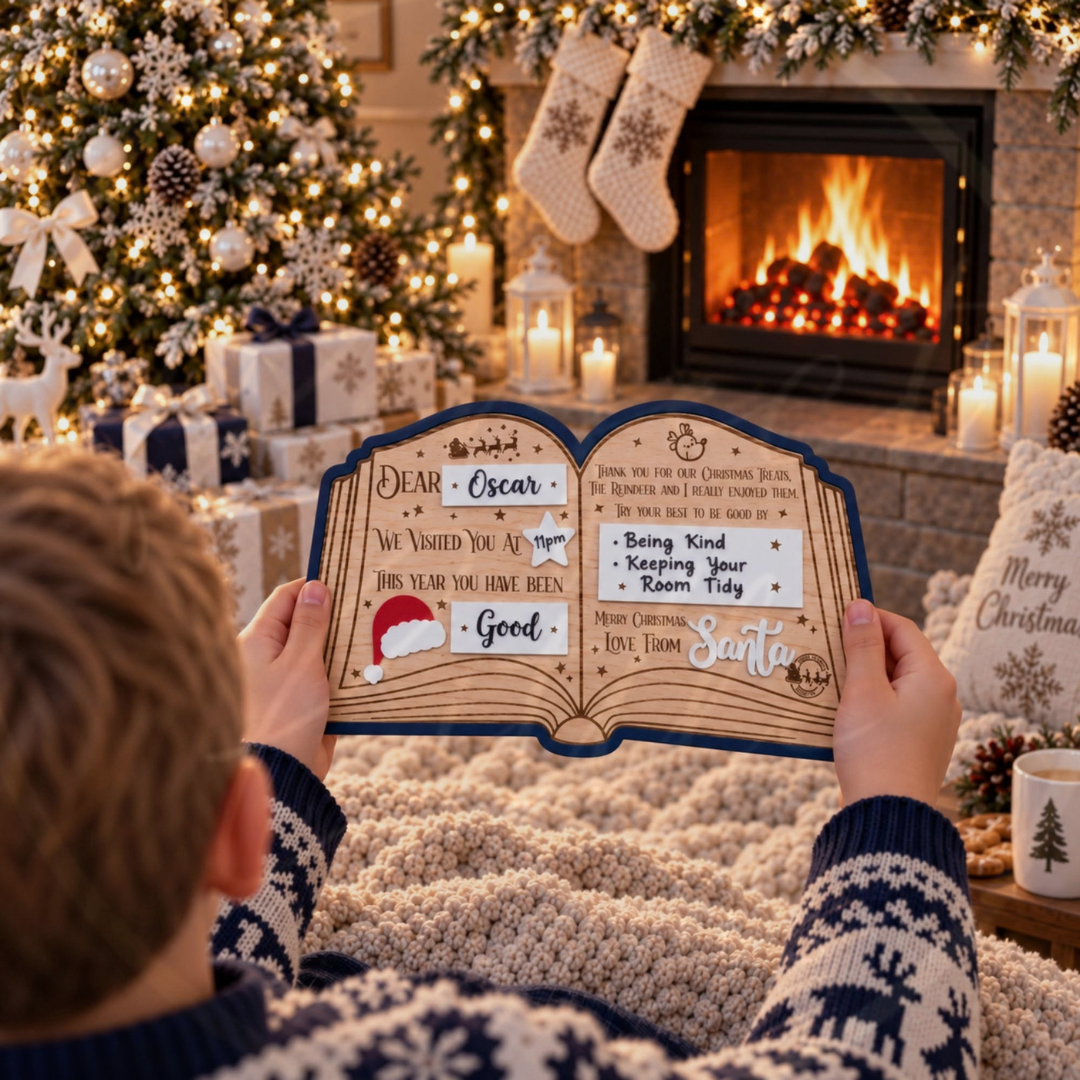 Christmas - Open Book Blue Outline