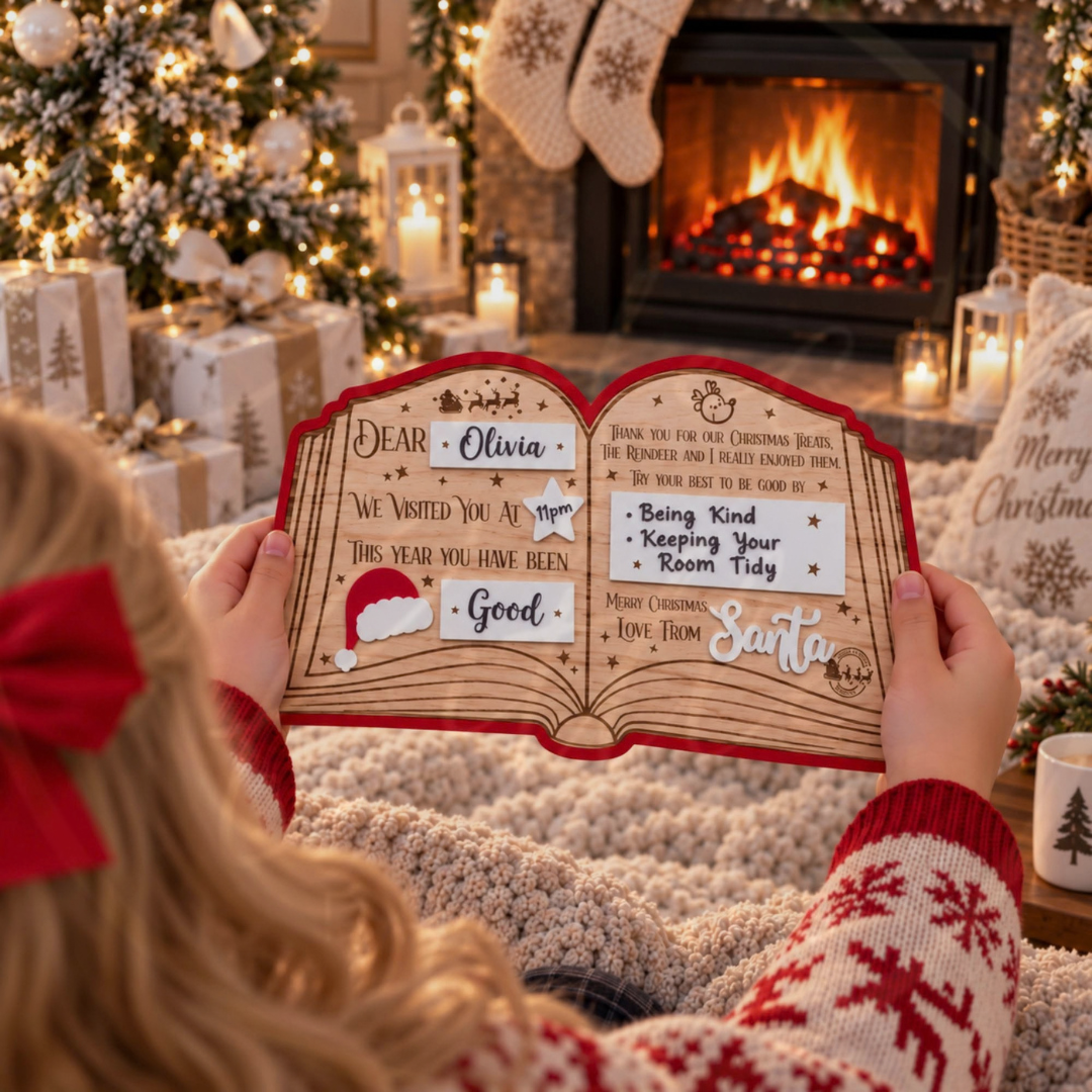 Christmas - Open Book Red Outline