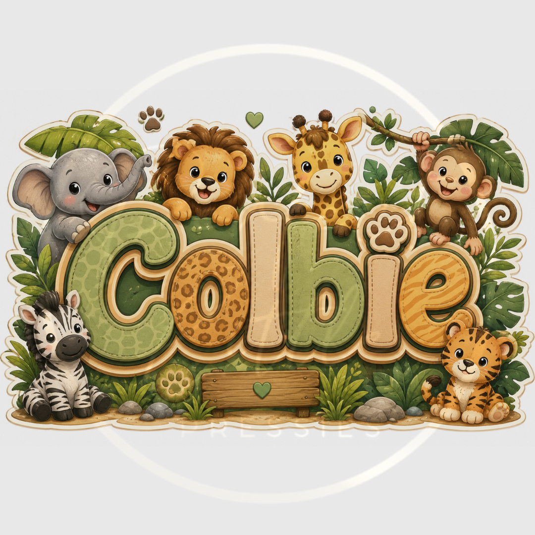 CUSTOM ADHESIVE DECAL - Safari Name