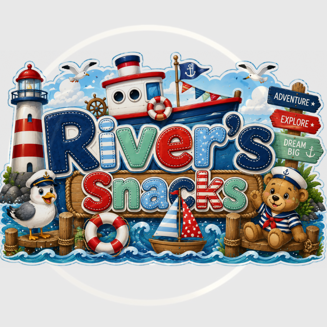CUSTOM ADHESIVE DECAL - Sailor Snacks Name