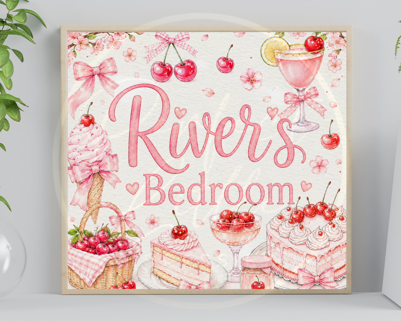 Custom Print - Cherry Theme Name Bedroom
