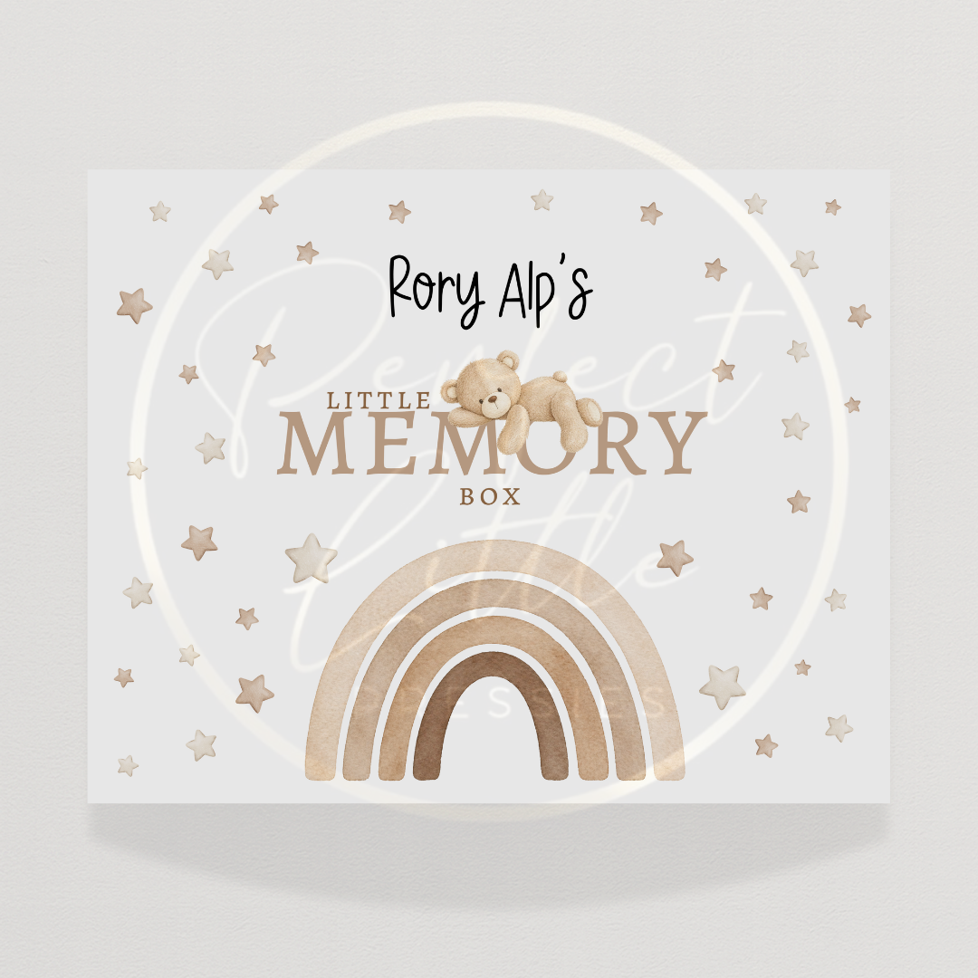 Keepsake Box - Sleepy Bear Rainbow
