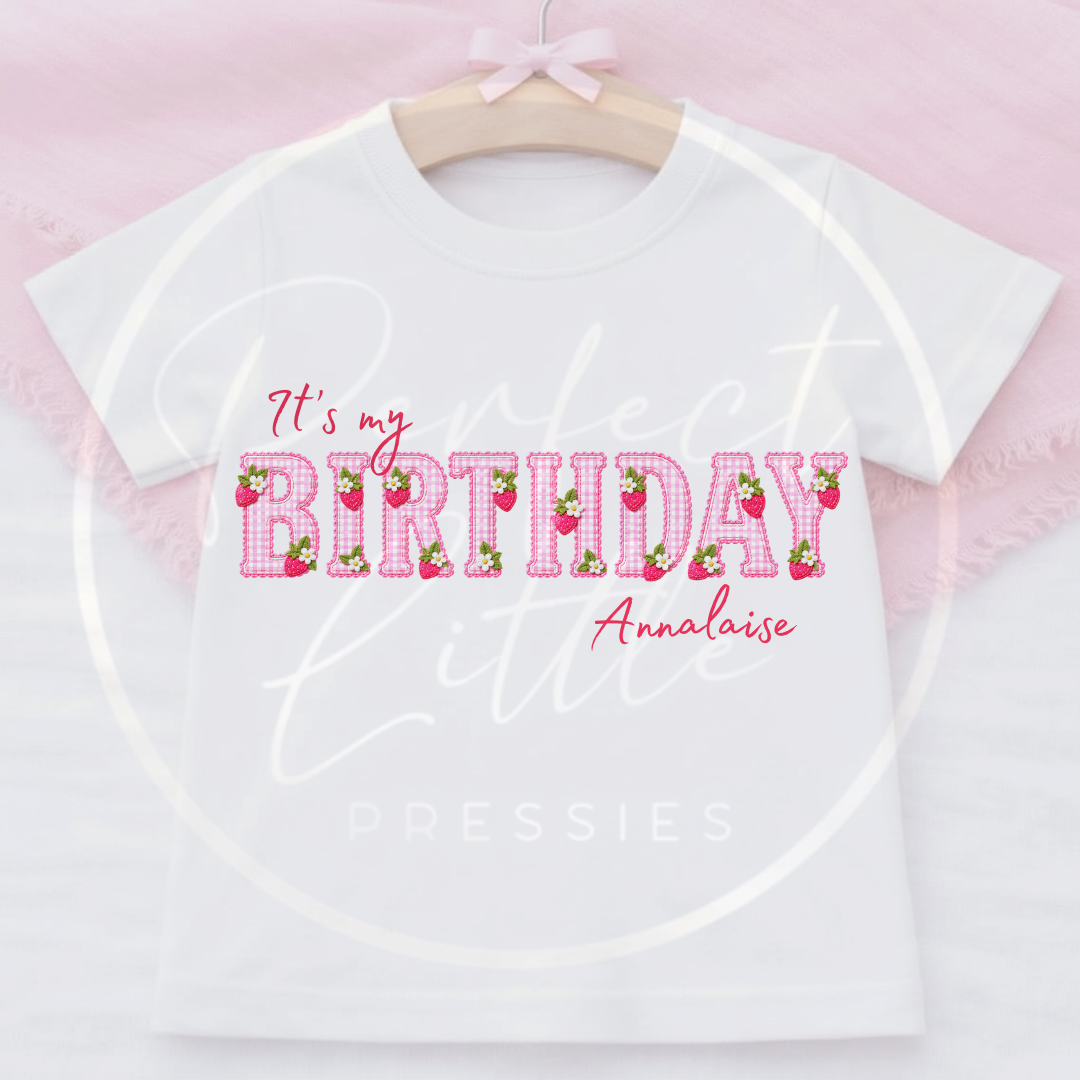 Kids - Strawberry Birthday T-Shirt Designs