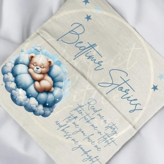 Bedtime Stories Linen Book Cushion Cover