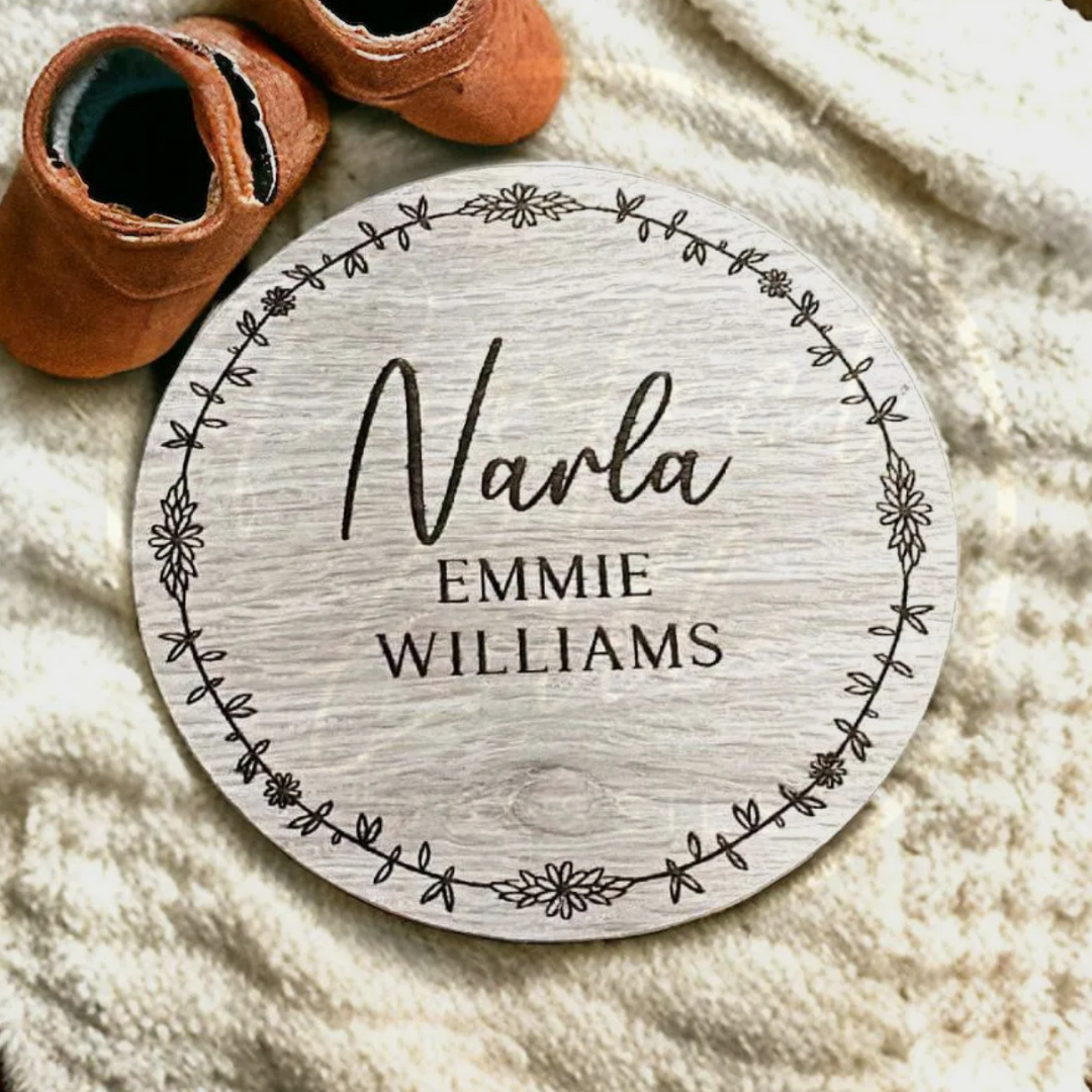 Baby Name Oak Plaque