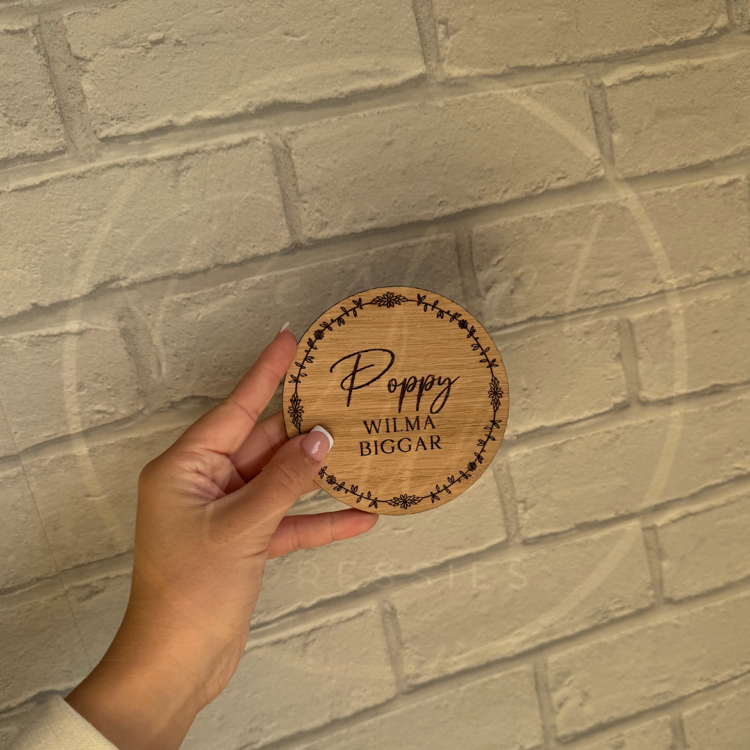 Baby Name Oak Plaque