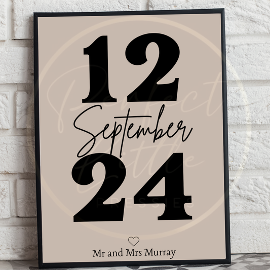 Retro Date Custom Print