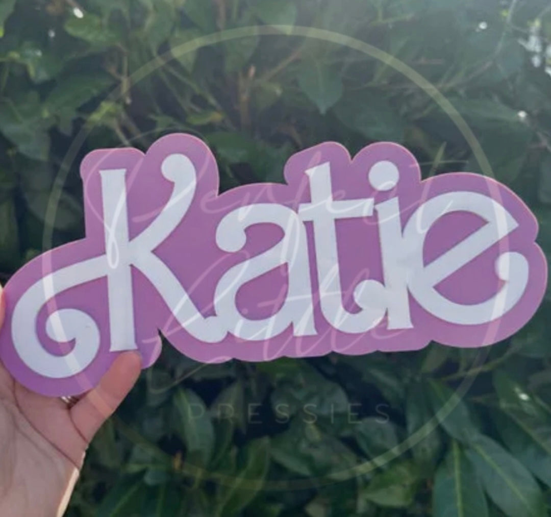 Sign - Girly Name Door Sign 3D Acrylic