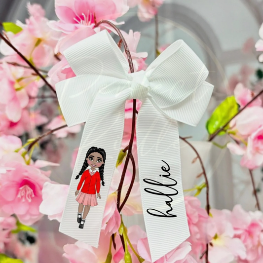 Red School Uniform Dolly - Hair Bow