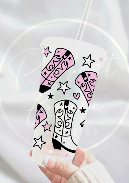 Cowgirl Boot Design - 24oz Cold Cup Personalised