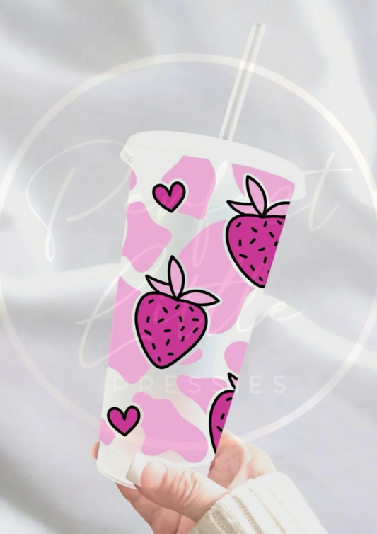 Strawberry Milk Design - 24oz Cold Cup Personalised