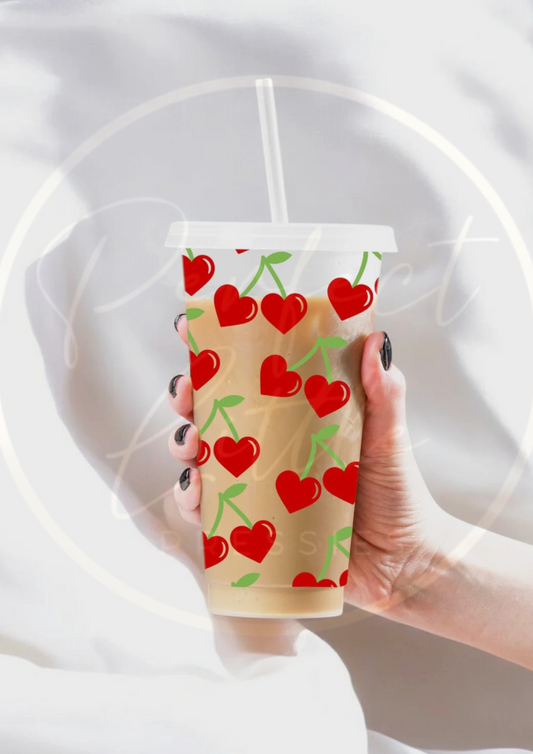 Heart Cherries Design - 24oz Cold Cup Personalised