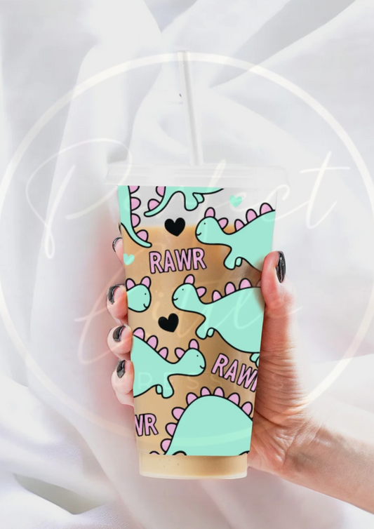 Dinosaur Design - 24oz Cold Cup Personalised