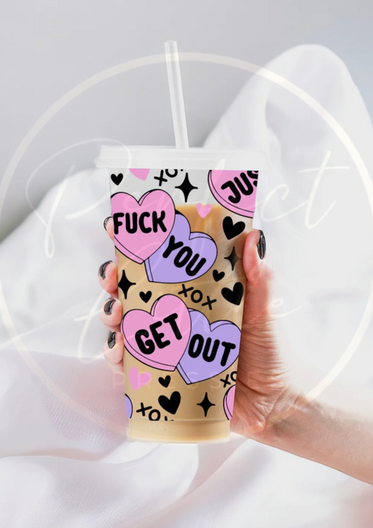 Adult Love Hearts Design - 24oz Cold Cup