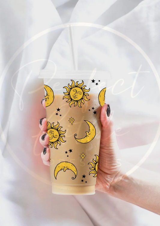 Sun and Moon Design - 24oz Cold Cup Personalised