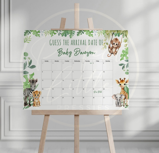 Guess Baby Birth Date - Safari Sign