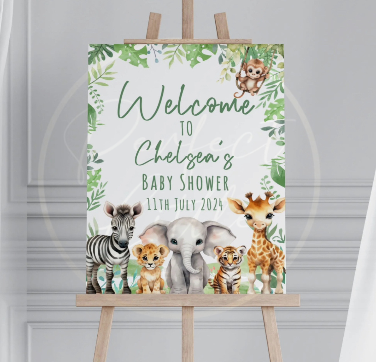 Baby Shower Welcome Sign - Safari Design