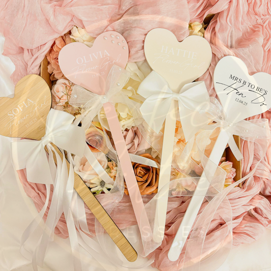 Acrylic Heart Wand - Custom Text