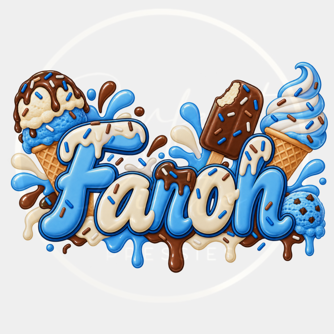 CUSTOM ADHESIVE DECAL - Blue Ice Cream